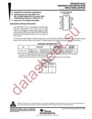 CAHCT125QPWRG4Q1 datasheet  